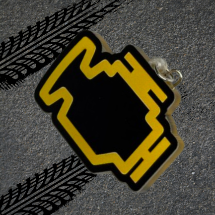 2D Engine Warning Light Keychain