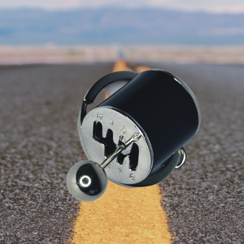 Metallic Gearstick Mechanism Keychain