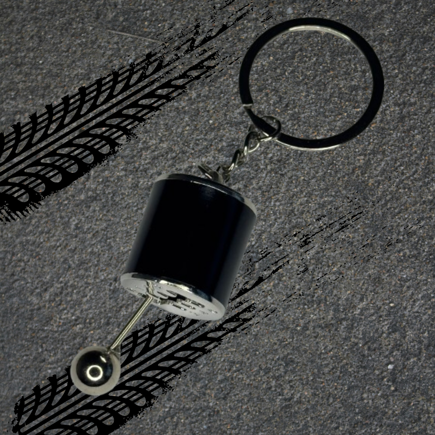 Metallic Gearstick Mechanism Keychain