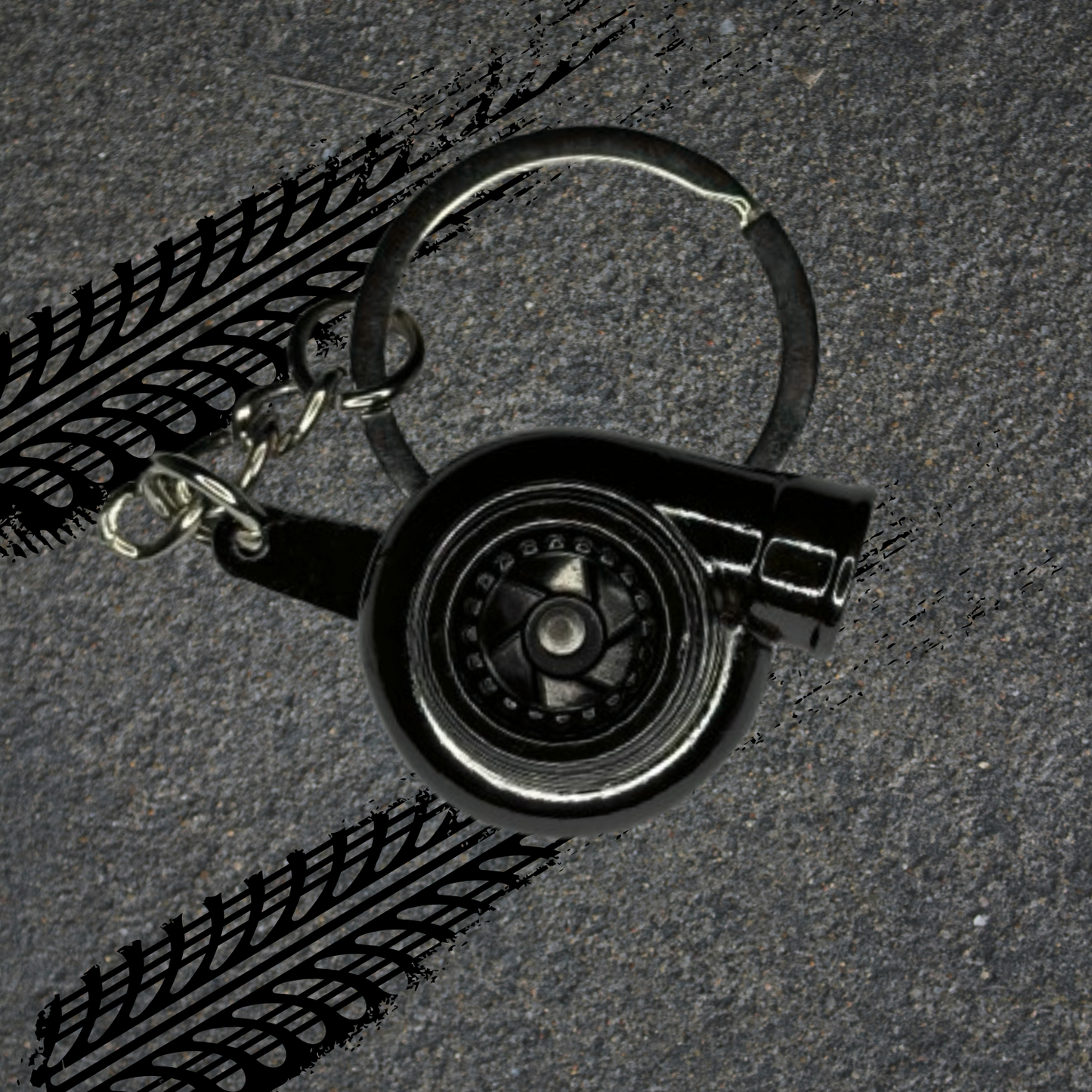 Metallic Spinning Turbo Keychain