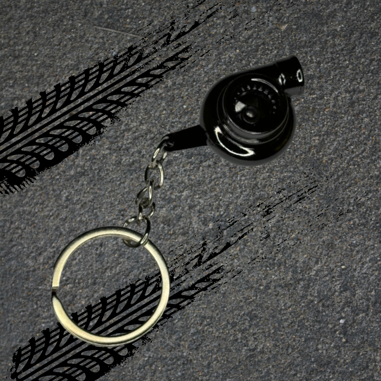 Metallic Spinning Turbo Keychain