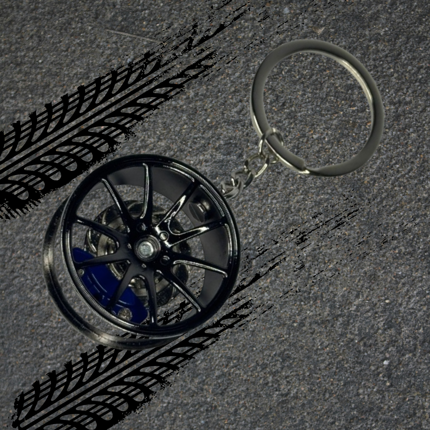 Metallic Wheel And Spinning Brake Caliper