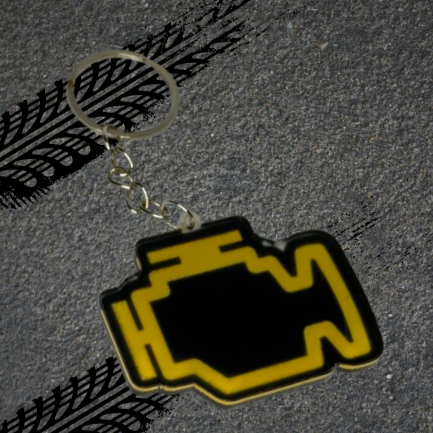 2D Engine Warning Light Keychain