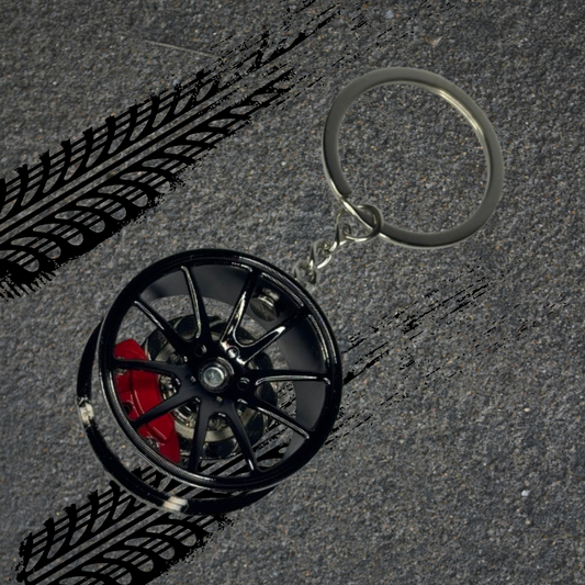 Metallic Wheel And Spinning Brake Caliper