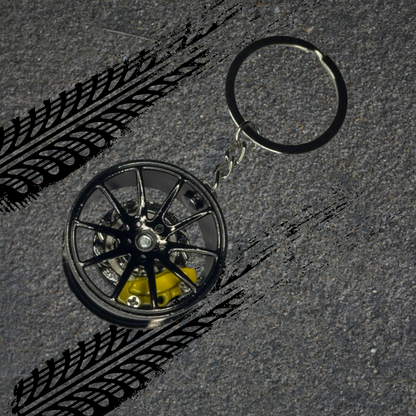 Metallic Wheel And Spinning Brake Caliper