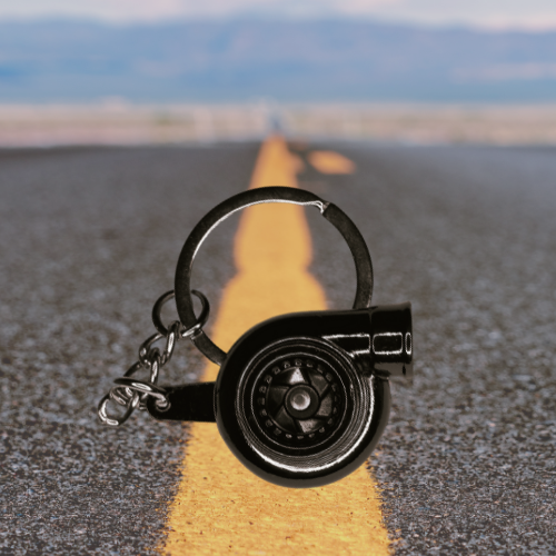 Metallic Spinning Turbo Keychain