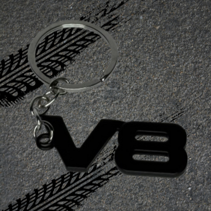 V8 Badge Keychain